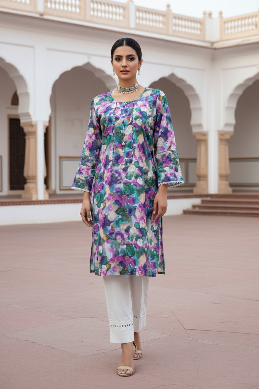 Ready to Wear Printed Lawn 2-Piece Suit (Shirt/Trouser)-II